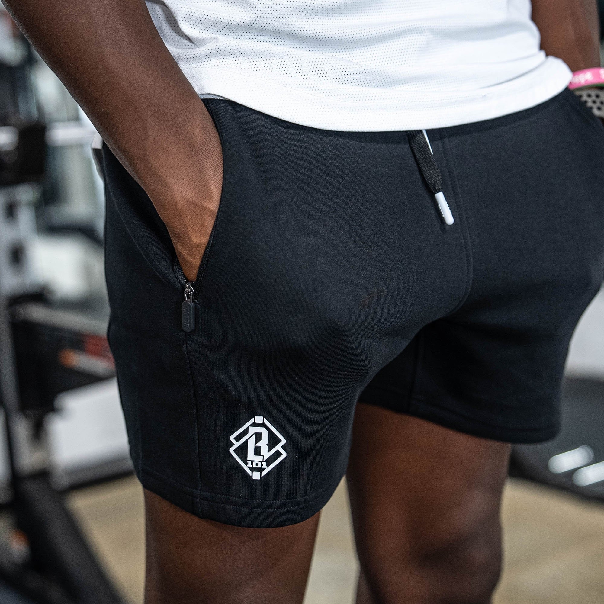 Diamond Relaxed Fit Sweatshorts - Black/White