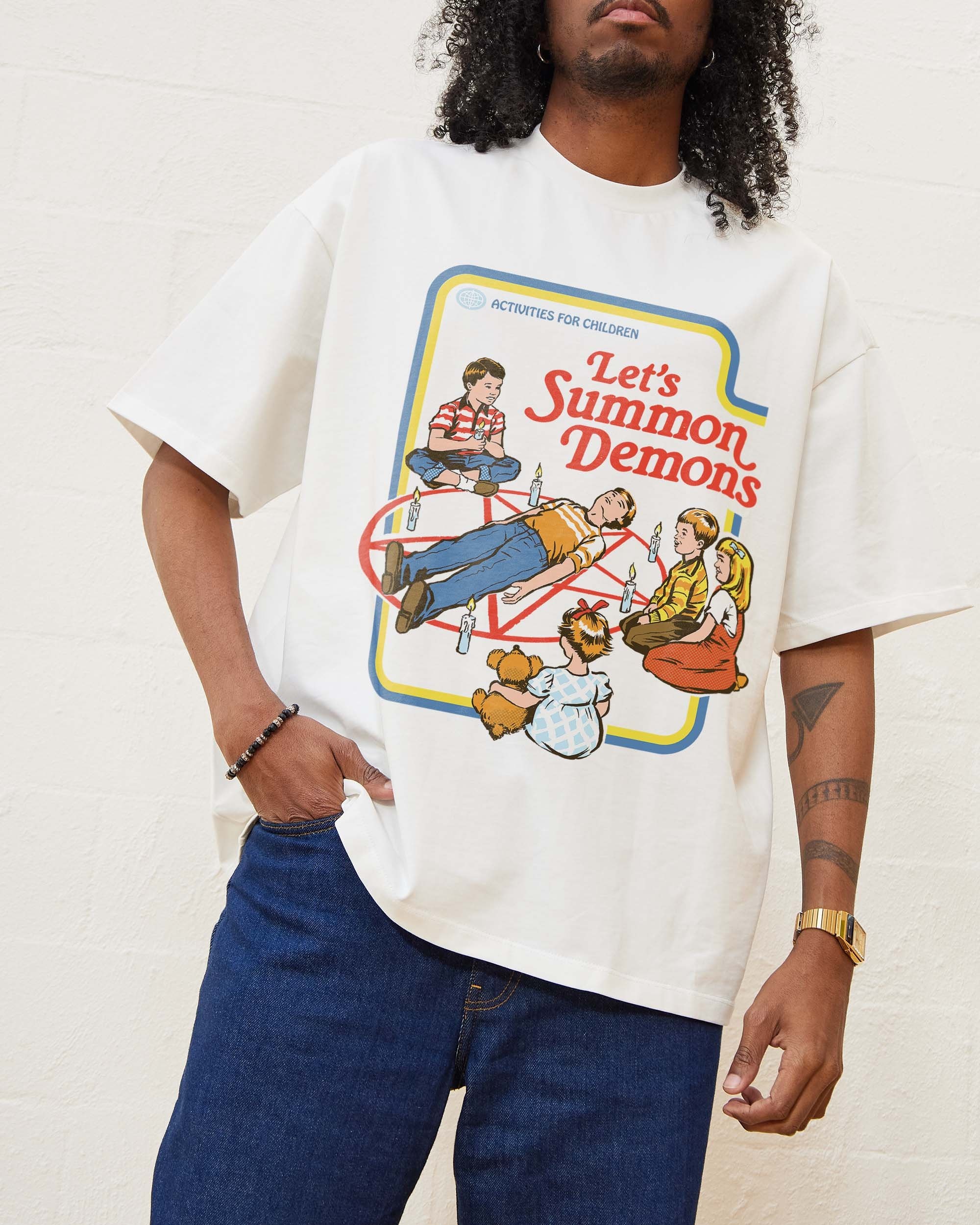 Let's Summon Demons Oversized Graphic Tee Unisex 100% Combed Cotton Steven Rhodes