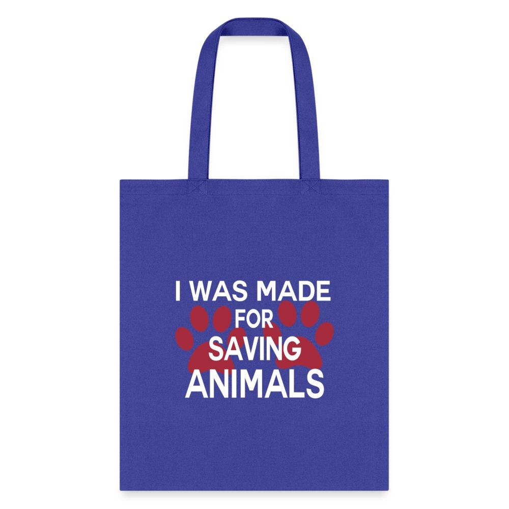 Veterinary I Was Made for Saving Animals Cotton Tote Bag - Durable Canvas 15x16
