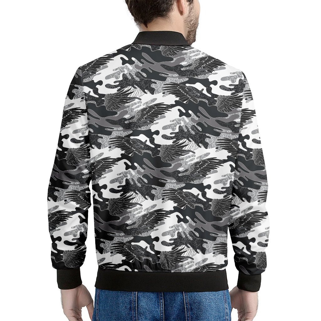 Camouflage Dazzle Wings Pattern Print Men's Bomber Jacket