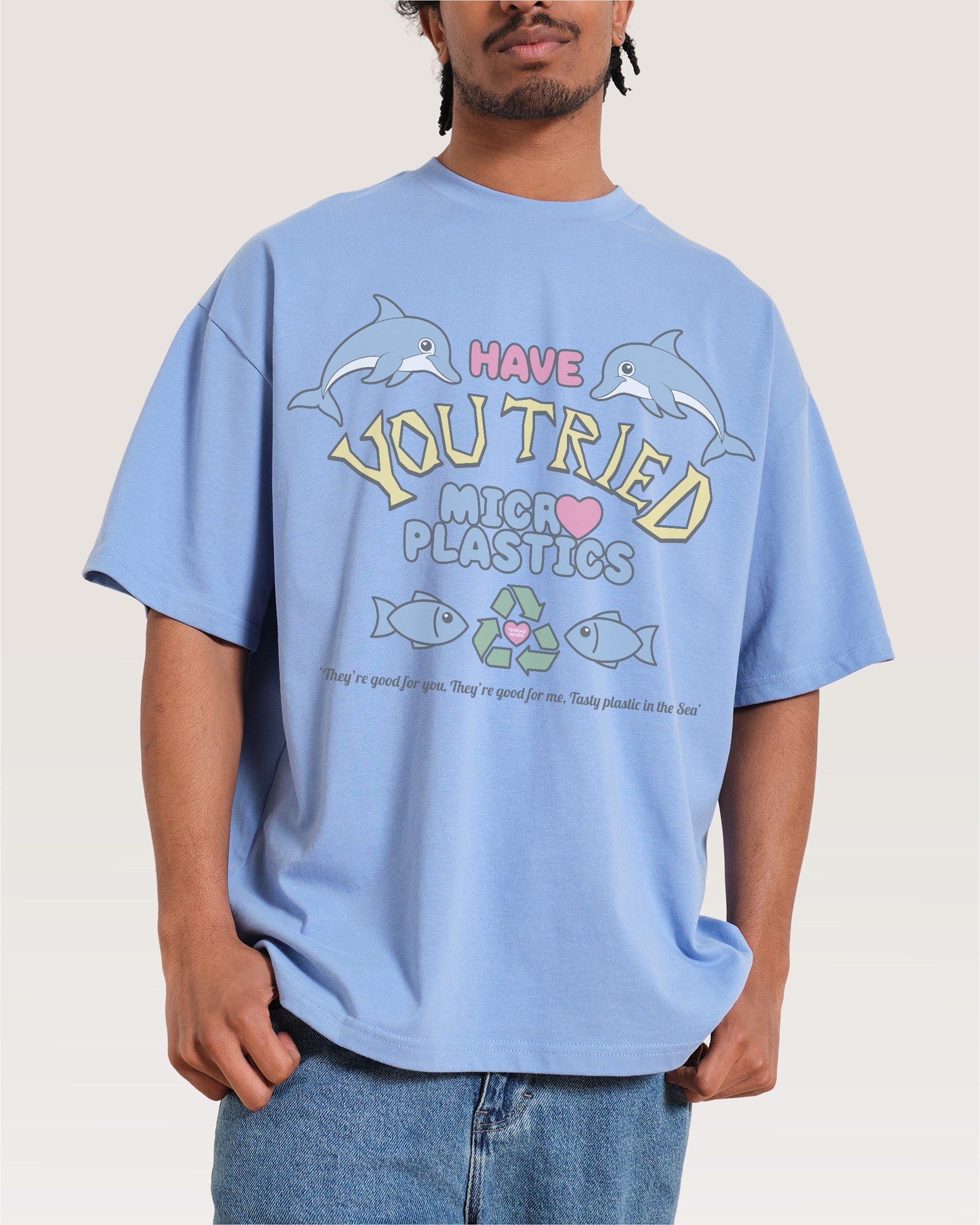 Tried Microplastics Oversized Graphic Tee Unisex 100% Combed Cotton 275gsm