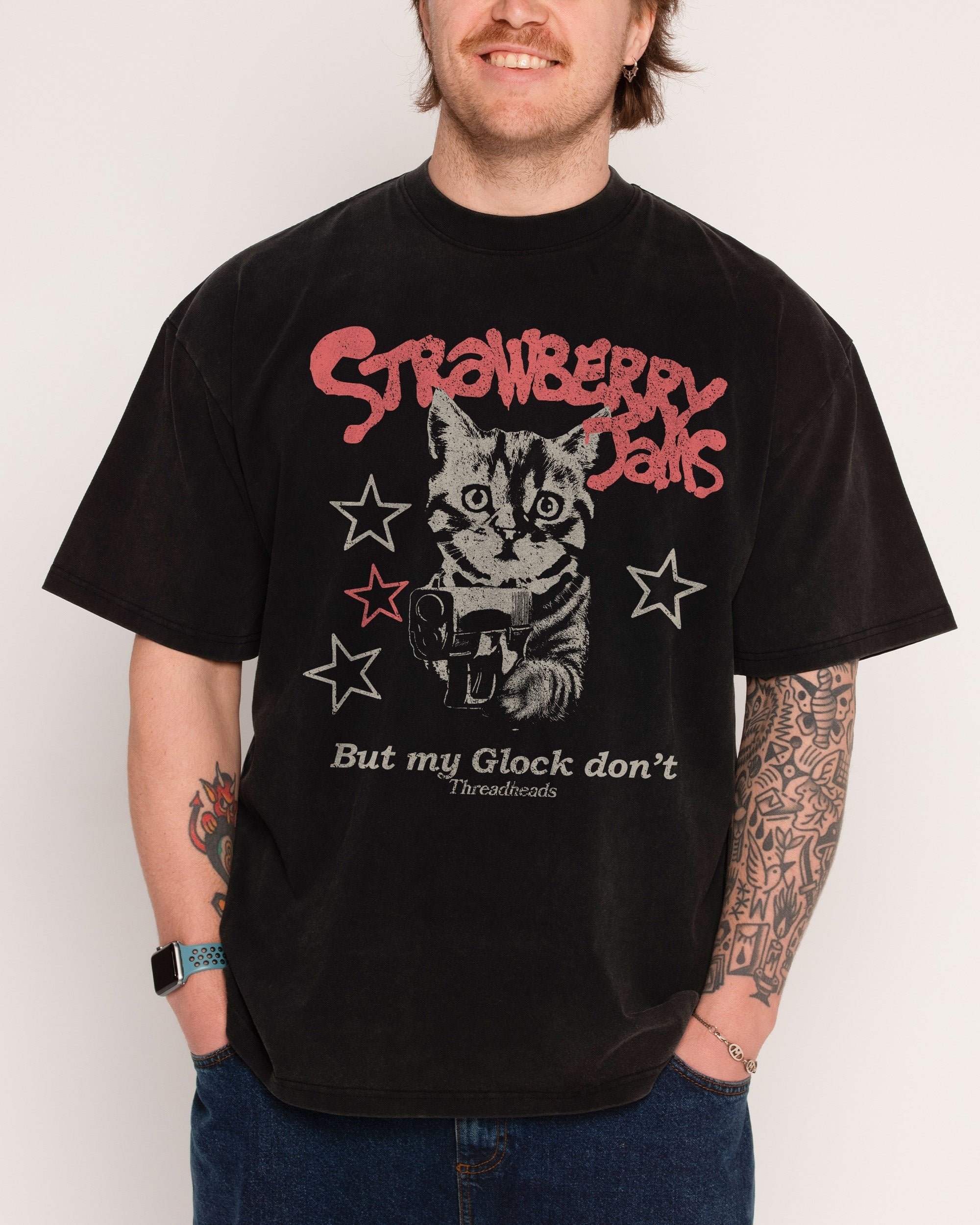 Strawberry Jams Oversized Unisex Tee - Threadheads 90s Graphic T-Shirt