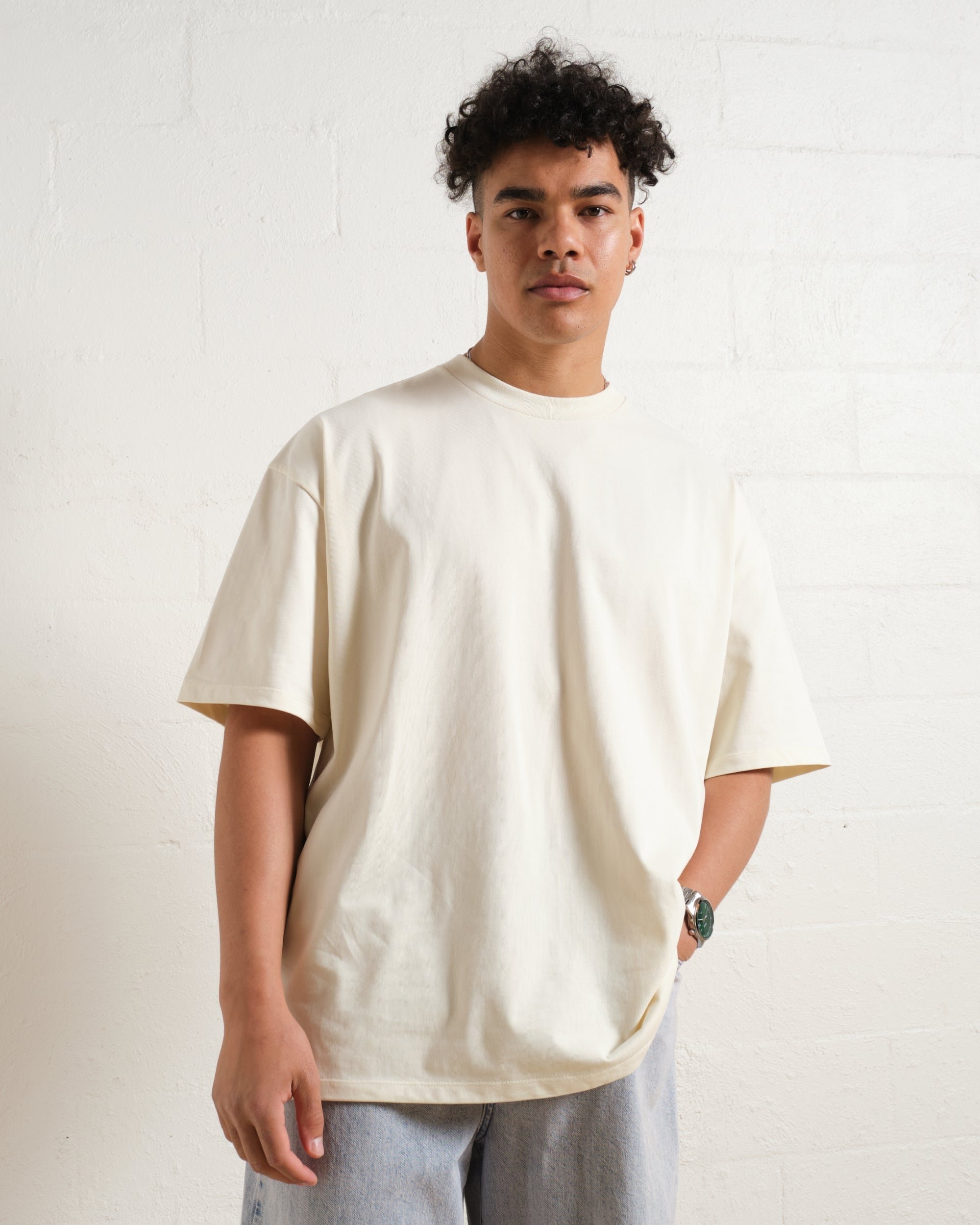 Oversized Tee 4 Pack Unisex Black Charcoal Natural White 100% Cotton