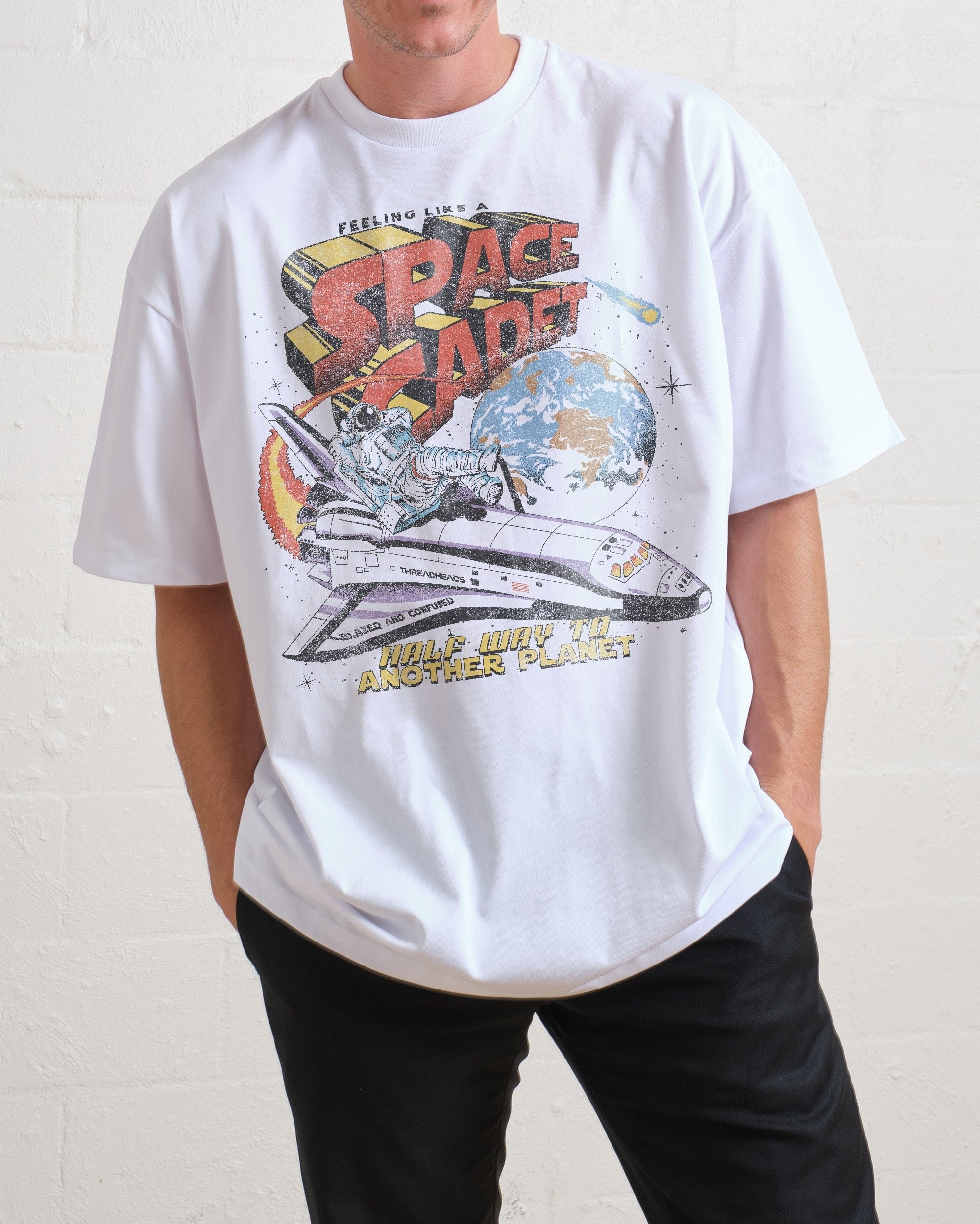 Space Cadet Oversized Unisex Tee - Threadheads 90s Graphic Heavyweight Cotton T-Shirt
