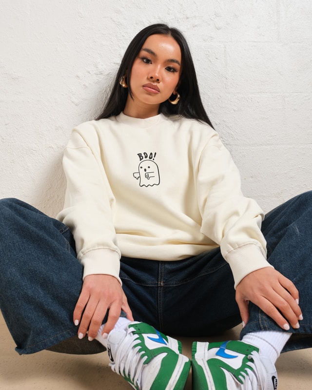 Boo Ghost Unisex Sweatshirt - Premium 340gsm Cotton-Polyester Graphic Print