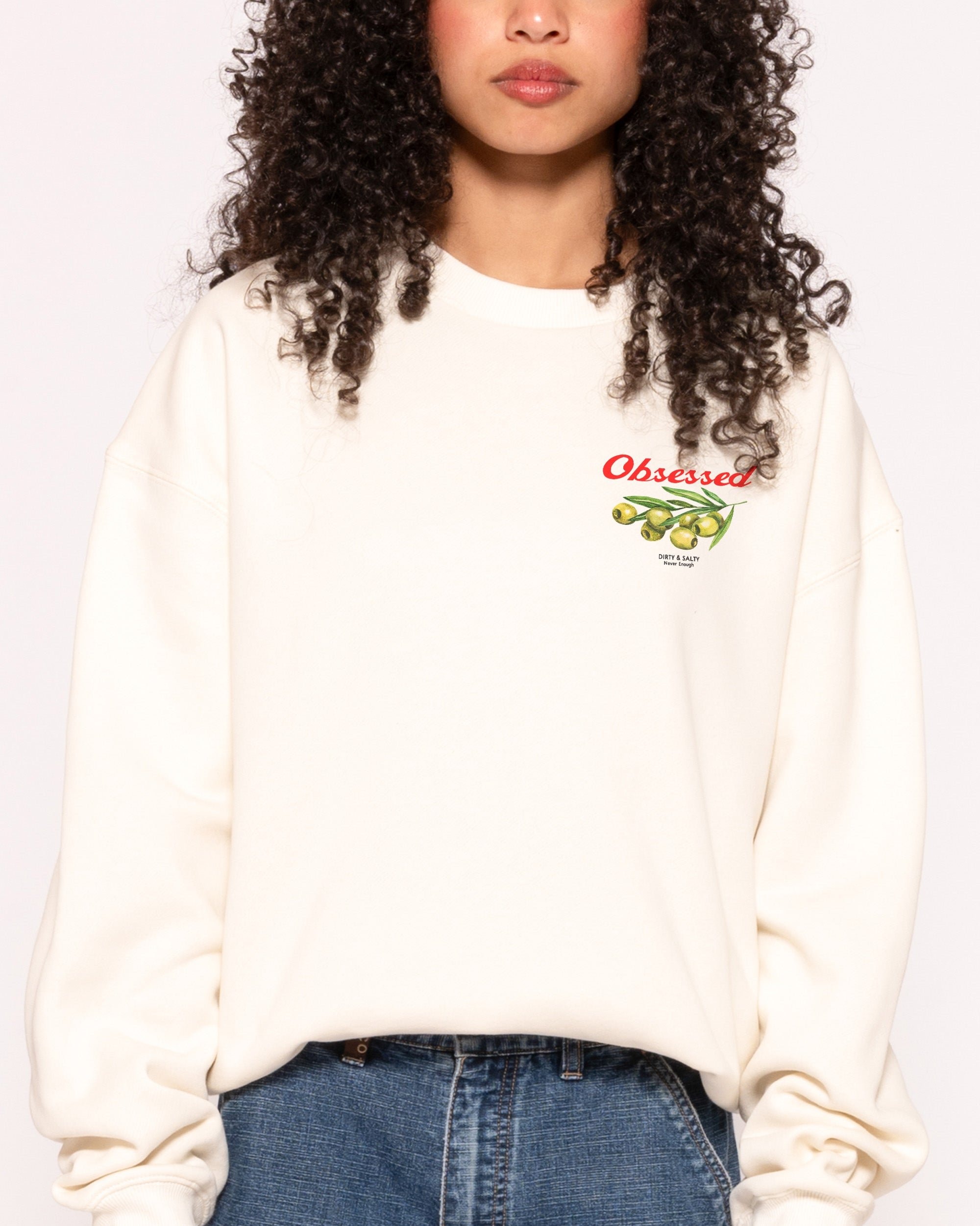 Obsessed Olives Unisex Graphic Sweatshirt - Premium 340gsm Cotton-Poly Blend