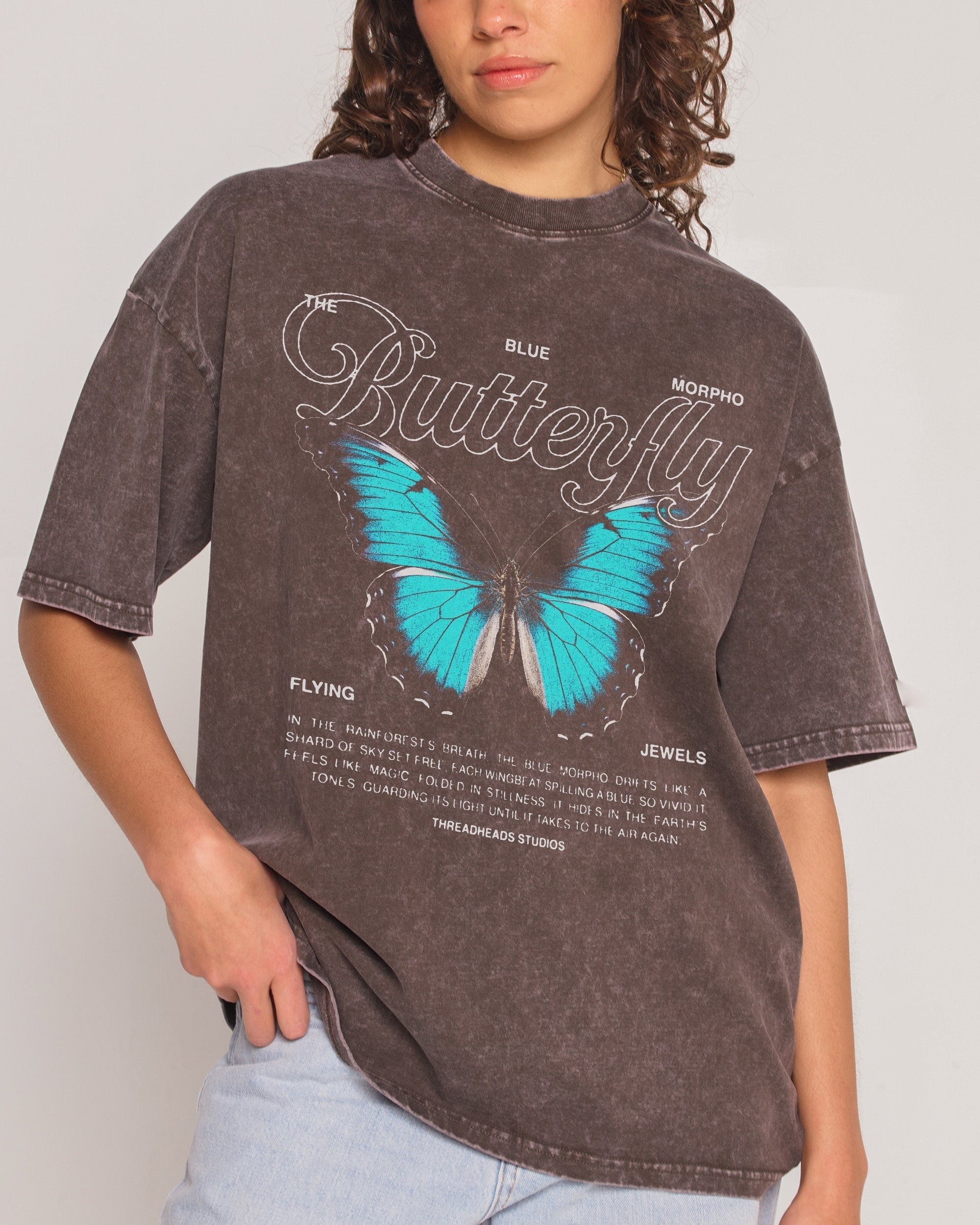 Flying Jewels Oversized Graphic Tee - Unisex 90s Boxy Fit 100% Combed Cotton