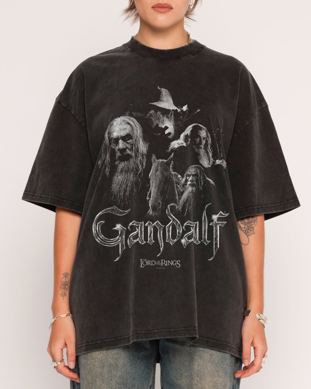 Gandalf the Grey Oversized T-Shirt - Lord of the Rings Graphic Tee Unisex 100% Combed Cotton