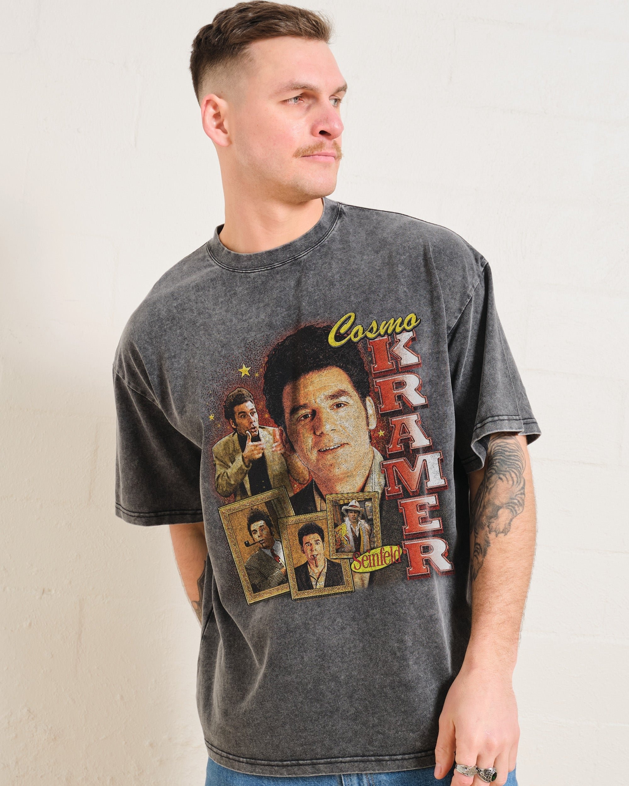 Cosmo Kramer Oversized Graphic Tee - Seinfeld Official Collab Unisex 100% Combed Cotton