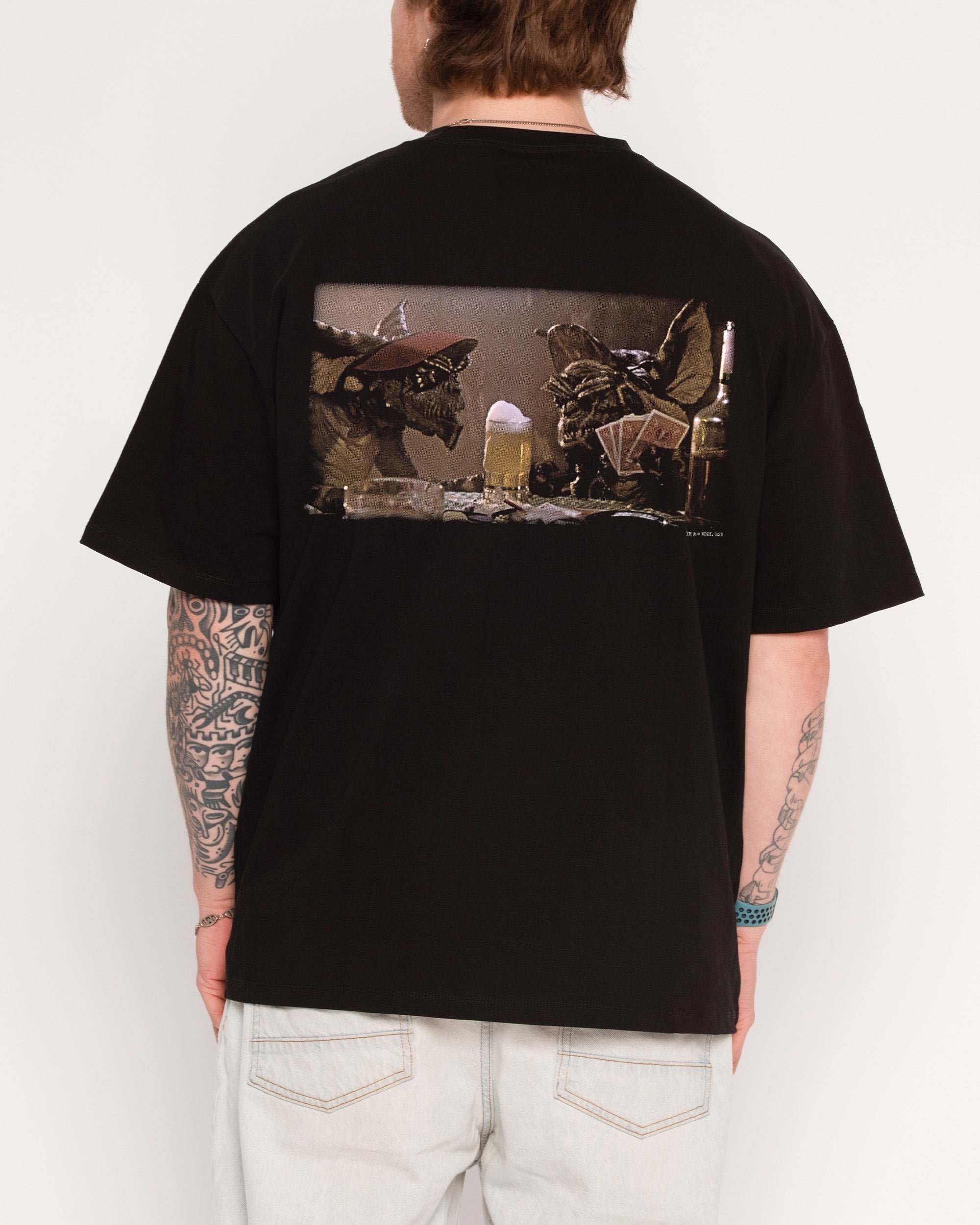 Boys Night Gremlins Oversized Graphic Tee - 90s Boxy Fit Heavyweight Cotton