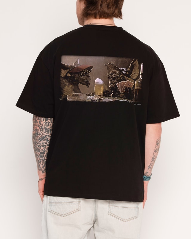 Boys Night Gremlins Oversized Graphic Tee - 90s Boxy Fit Heavyweight Cotton