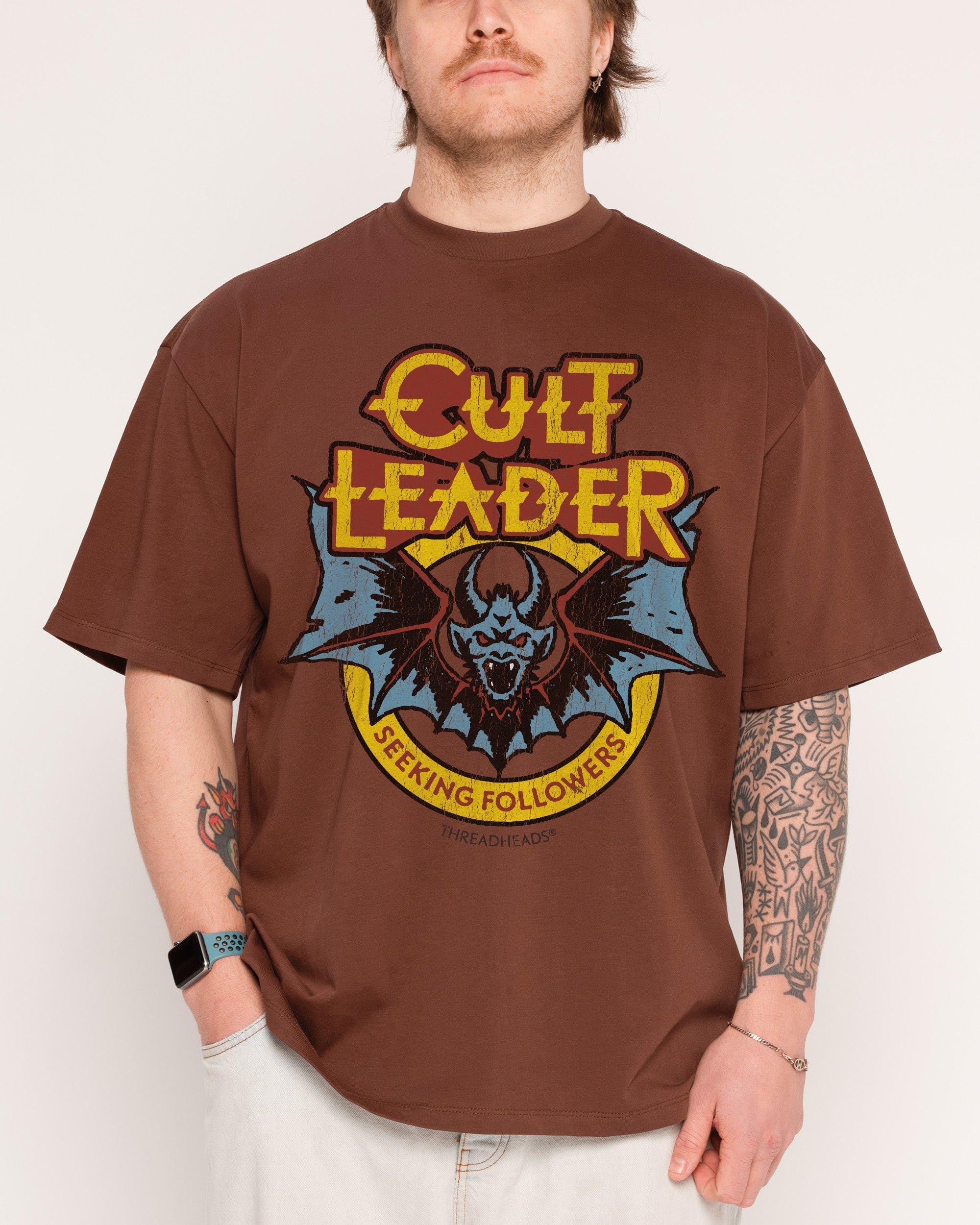Cult Leader Oversized Graphic Tee Unisex 90s Boxy Fit 100% Combed Cotton