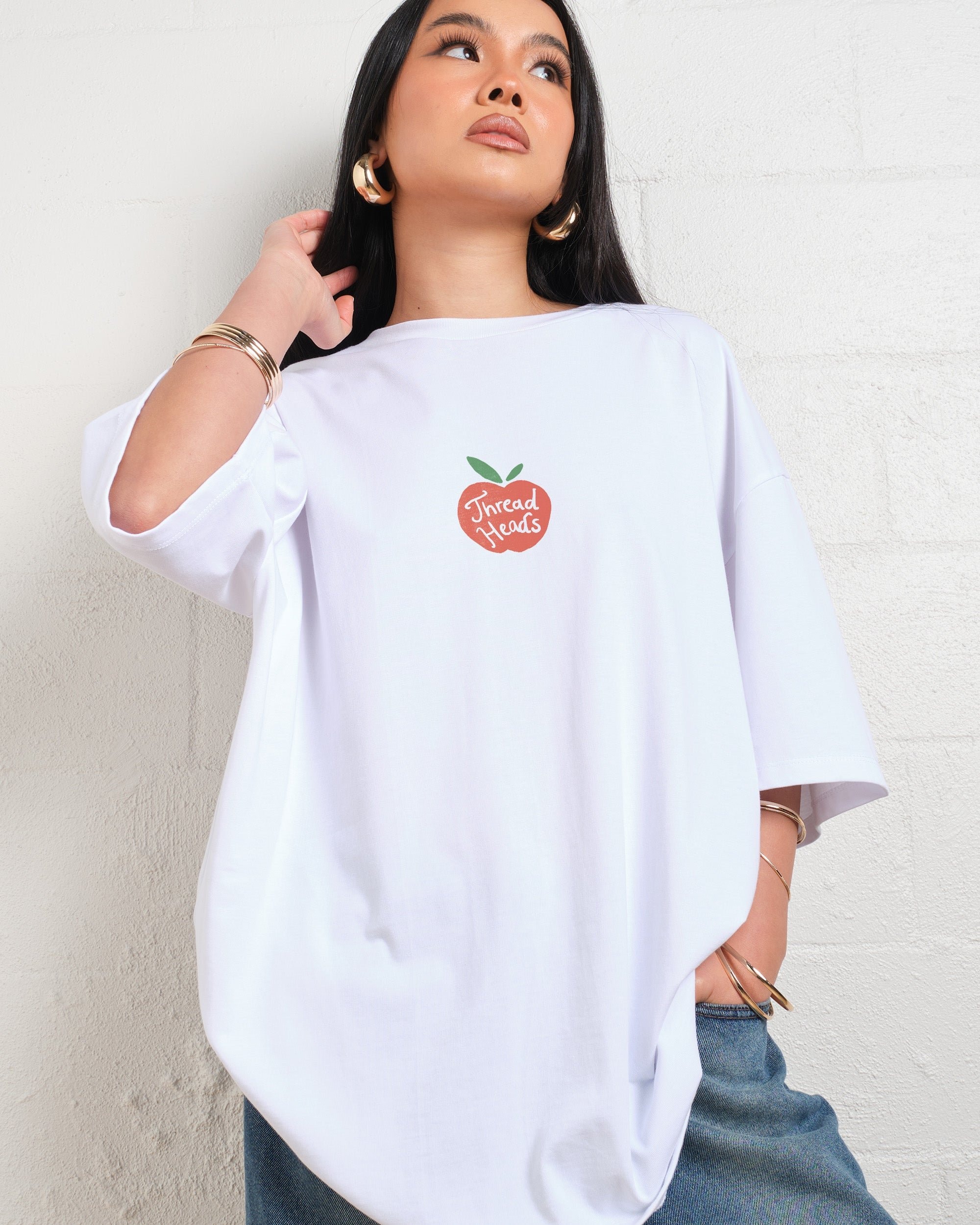 Fresh Fruits Oversized Graphic Tee - Unisex 90s Boxy Fit 100% Combed Cotton