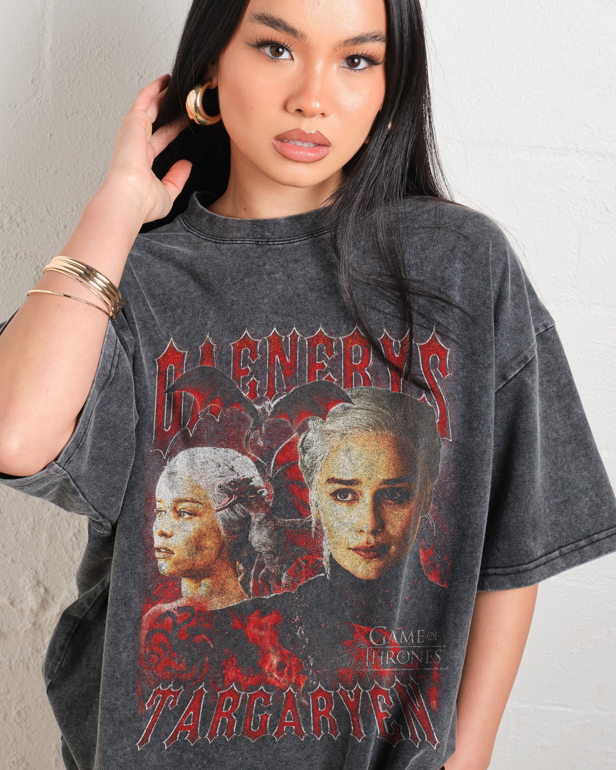 Vintage Daenerys Targaryen Oversized Graphic Tee Unisex Game of Thrones 90s Boxy Fit