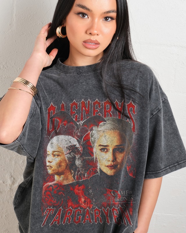 Vintage Daenerys Targaryen Oversized Graphic Tee Unisex Game of Thrones 90s Boxy Fit