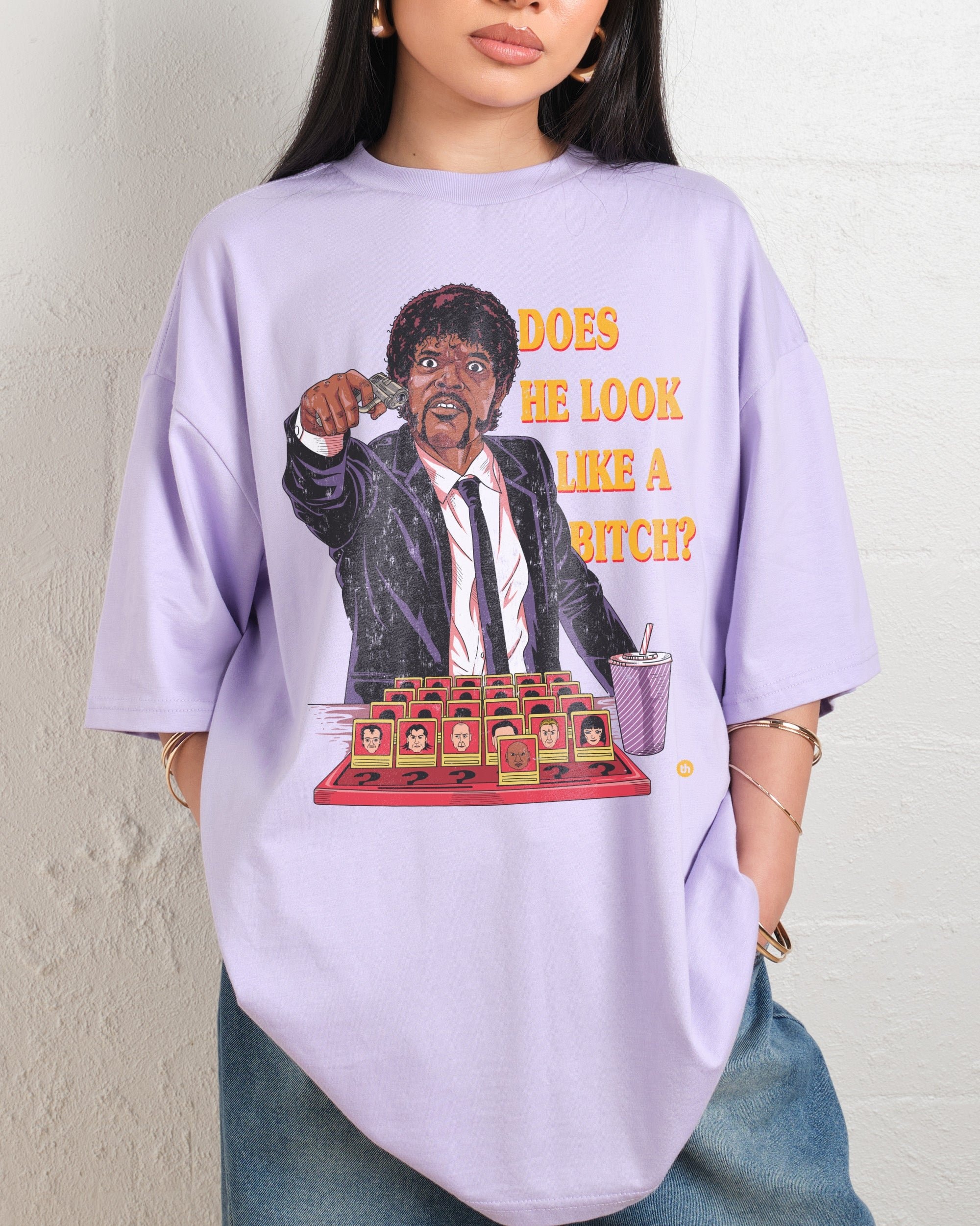 Does He Look Like a Bitch Oversized Graphic Tee - Unisex 100% Combed Cotton Heavyweight 275gsm