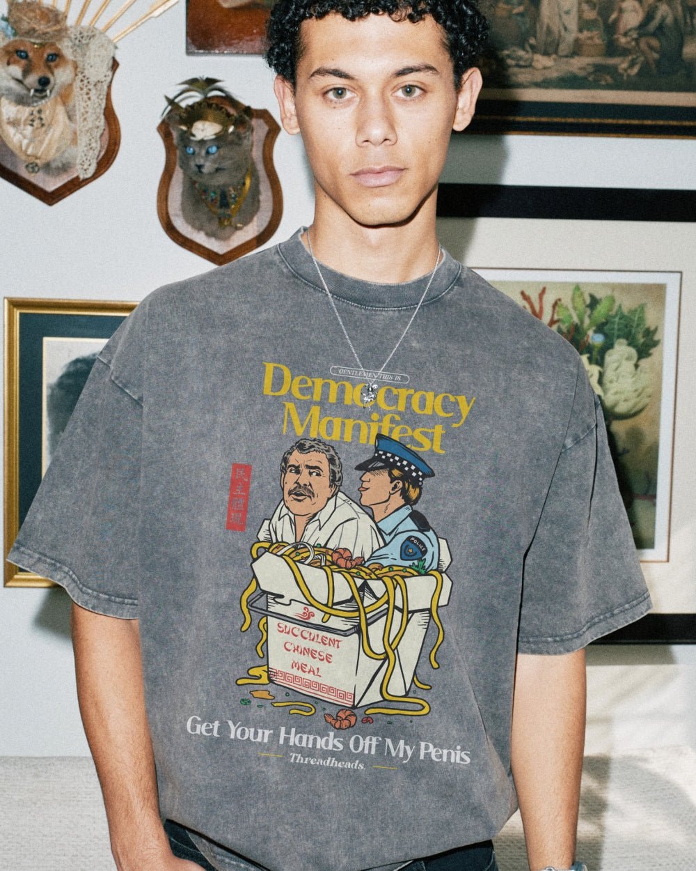 Democracy Manifest Volume II Oversized Graphic Tee - Threadheads Unisex 90s Boxy Fit