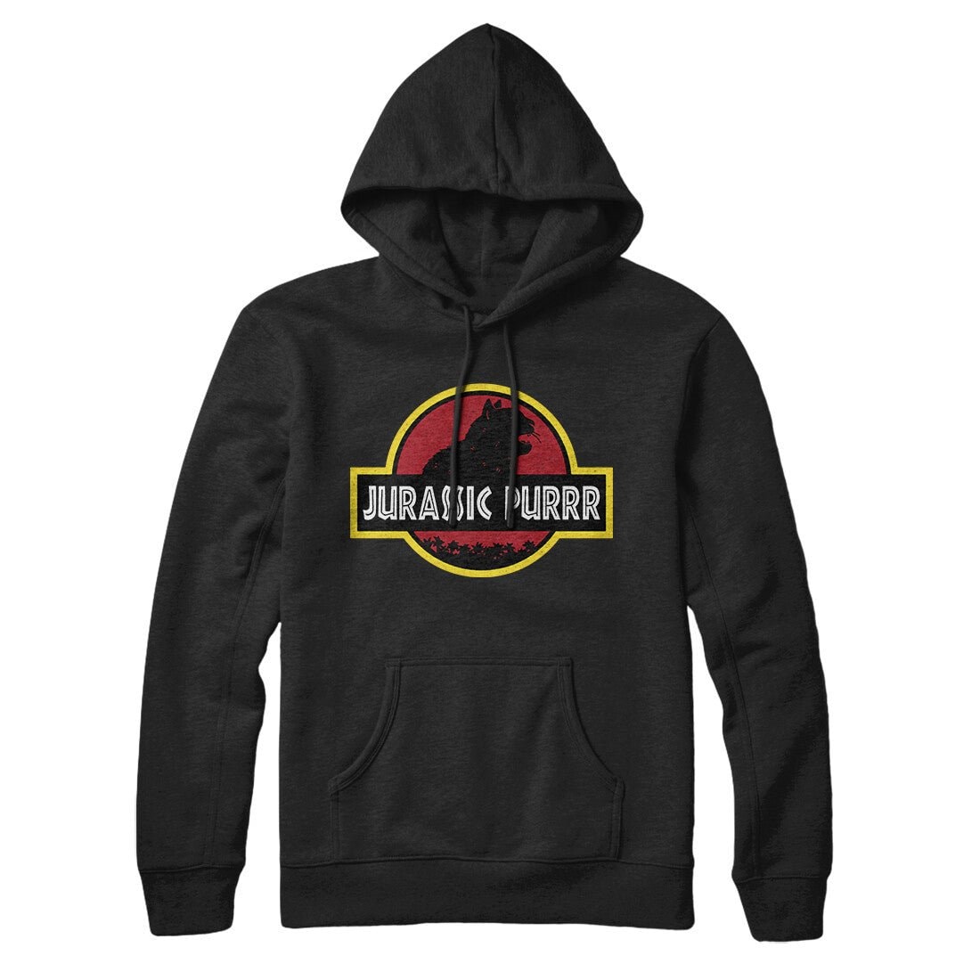 Jurassic Purr Hoodie - Unisex Cotton Polyester Pullover with Kangaroo Pocket