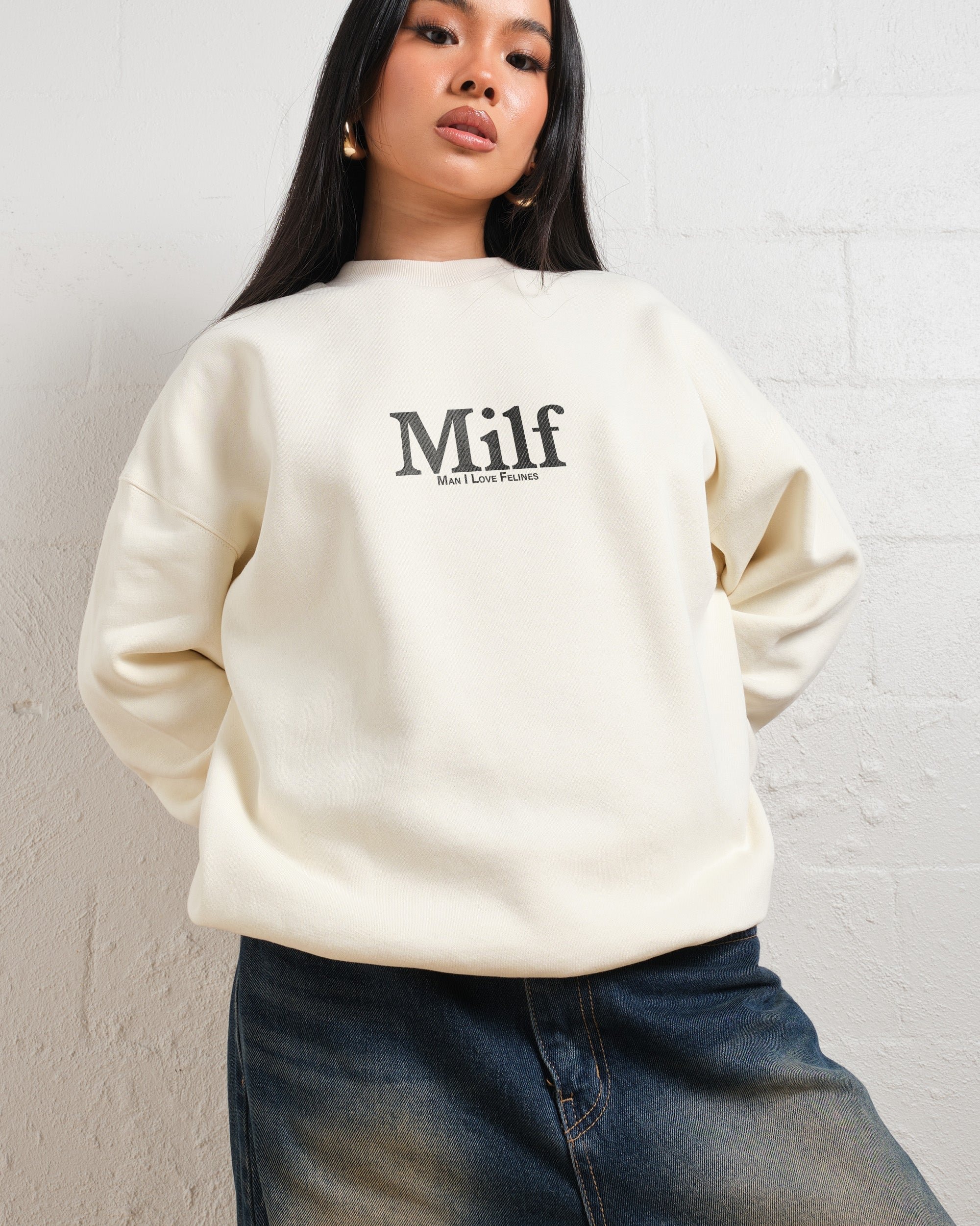 Man I Love Felines Front and Back Unisex Sweatshirt - Premium Cotton-Poly Blend