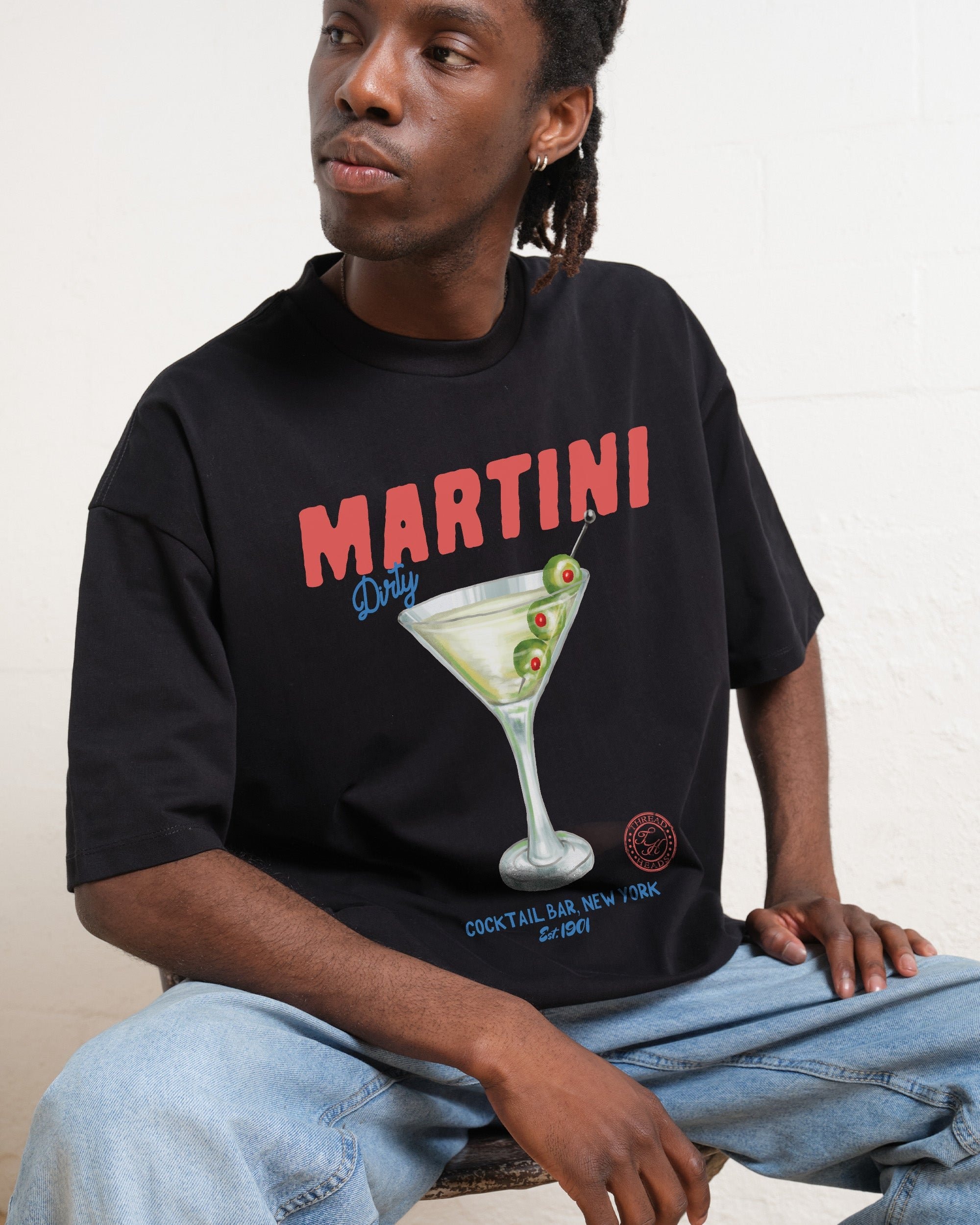 Dirty Martini Oversized Graphic Tee - Unisex 100% Combed Cotton T-Shirt