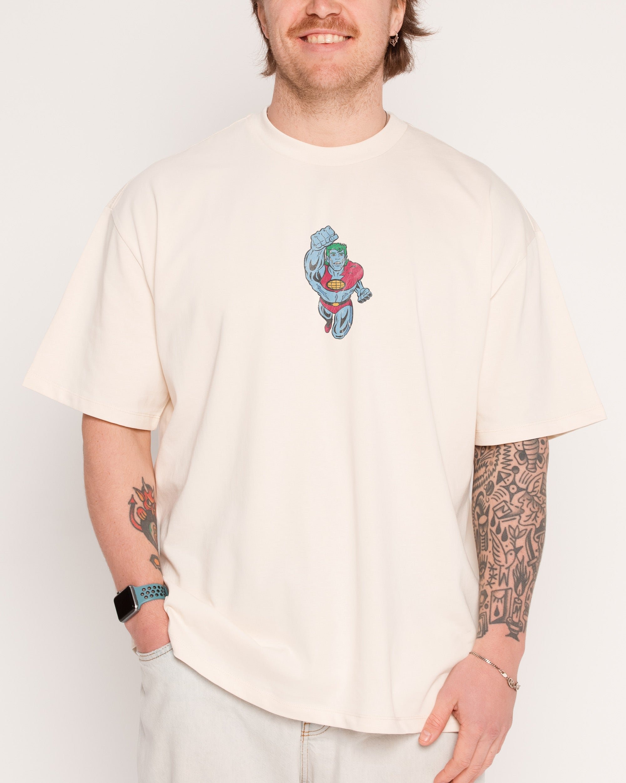 Captain Planet The Power Is Yours Oversized Graphic T-Shirt Unisex 100% Combed Cotton