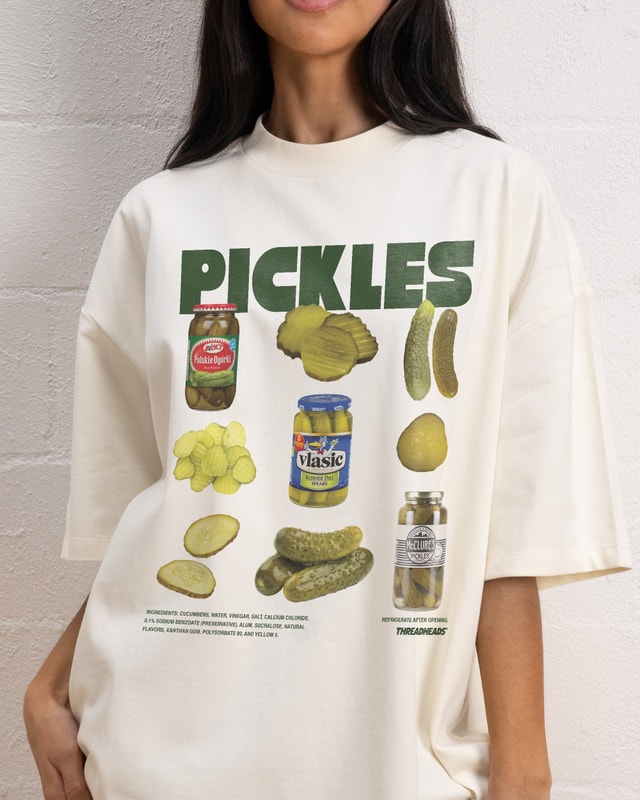 Pickles Oversized Graphic Tee - Threadheads Unisex 90s Boxy Fit 100% Combed Cotton