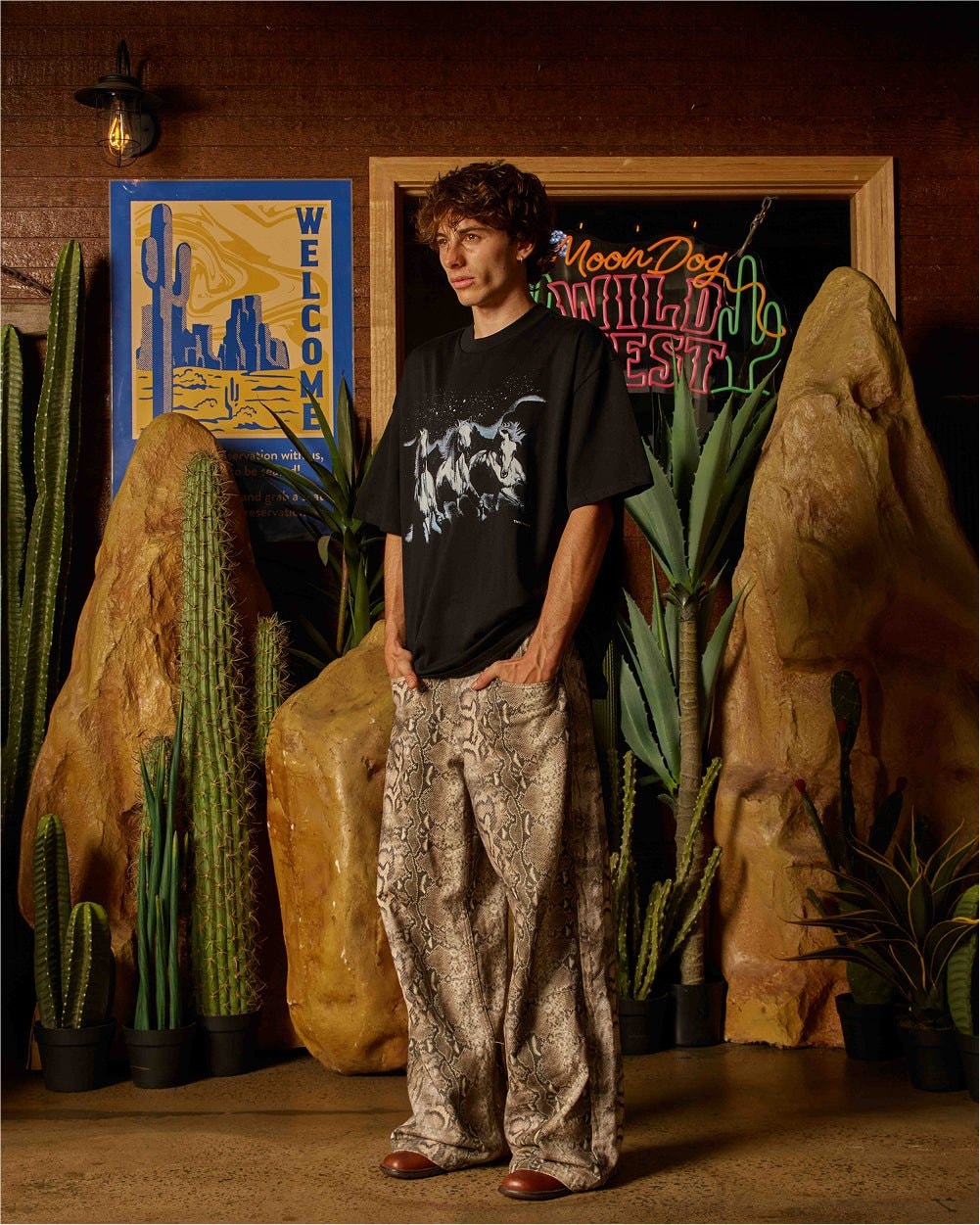 Midnight Rider Oversized Graphic Tee - Unisex 90s Boxy Fit 100% Combed Cotton