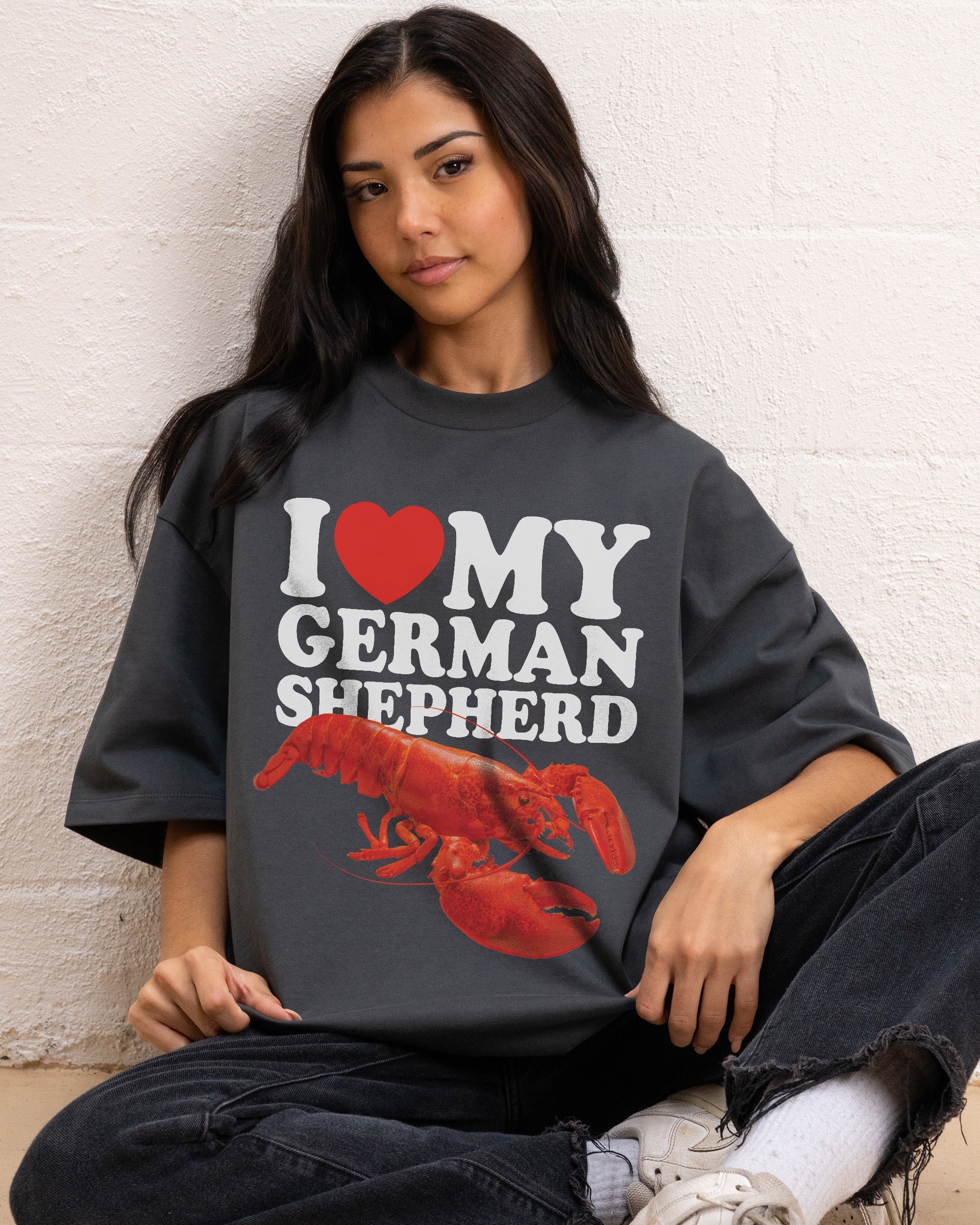 I Love My German Shepherd Oversized Graphic T-Shirt Unisex 100% Combed Cotton