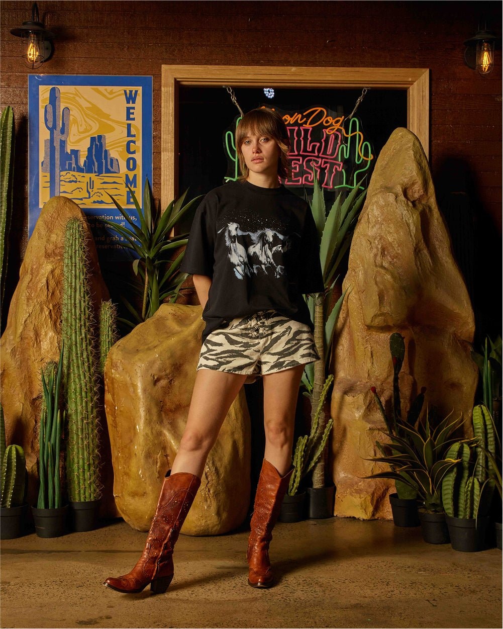 Midnight Rider Oversized Graphic Tee - Unisex 90s Boxy Fit 100% Combed Cotton