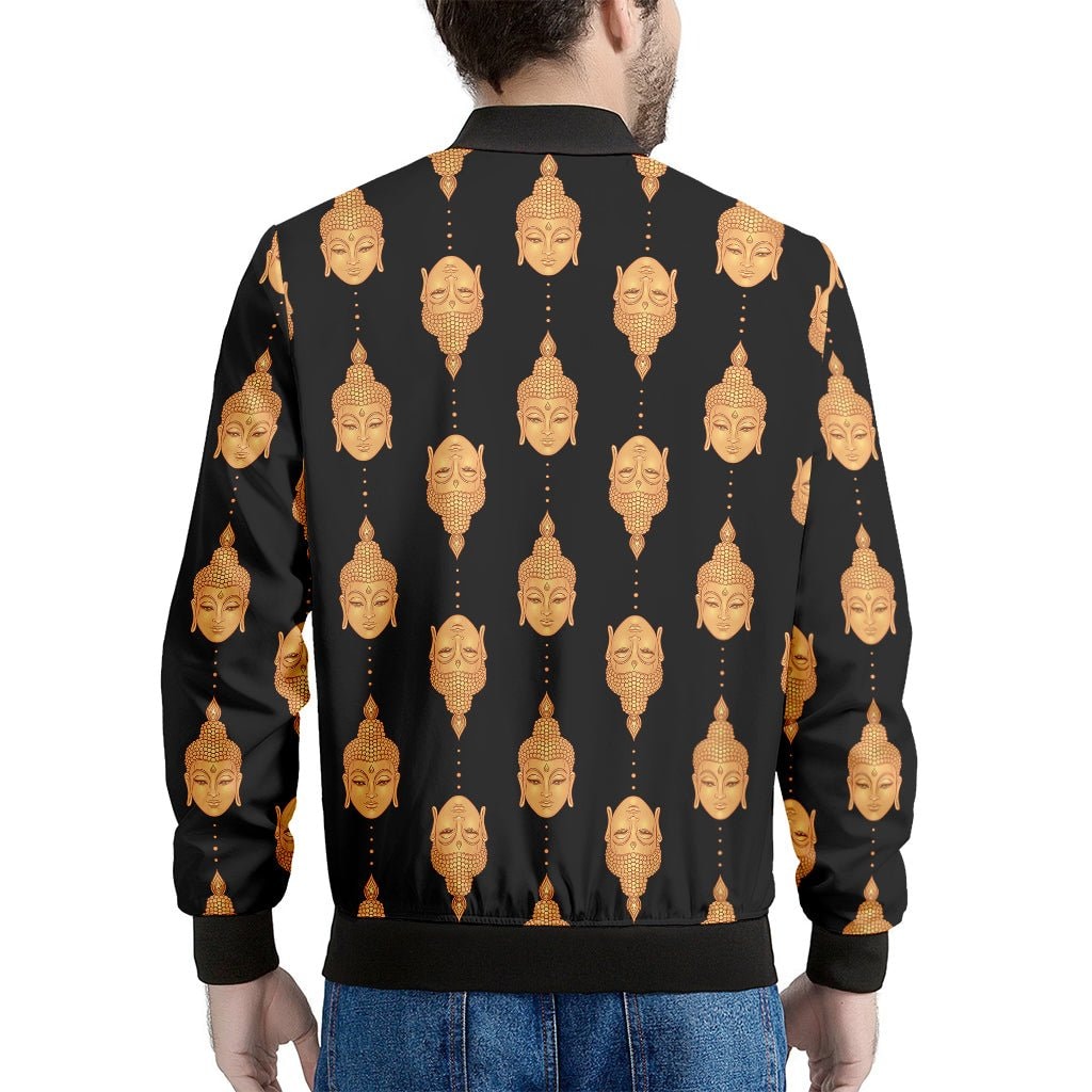 Buddha Pattern Print Men's Bomber Jacket - Premium Polyester Blend