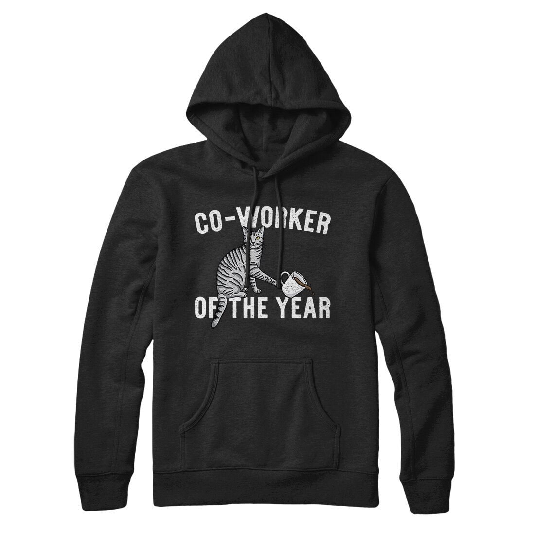 Co-Worker Of The Year Unisex Pullover Hoodie with Cat Graphic