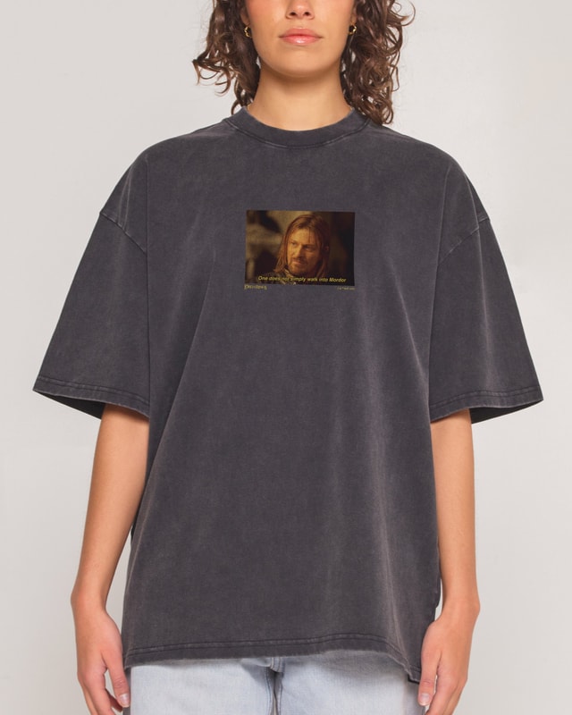 Boromeme Oversized Lord of the Rings Graphic Tee - Unisex 90s Boxy Fit 100% Combed Cotton