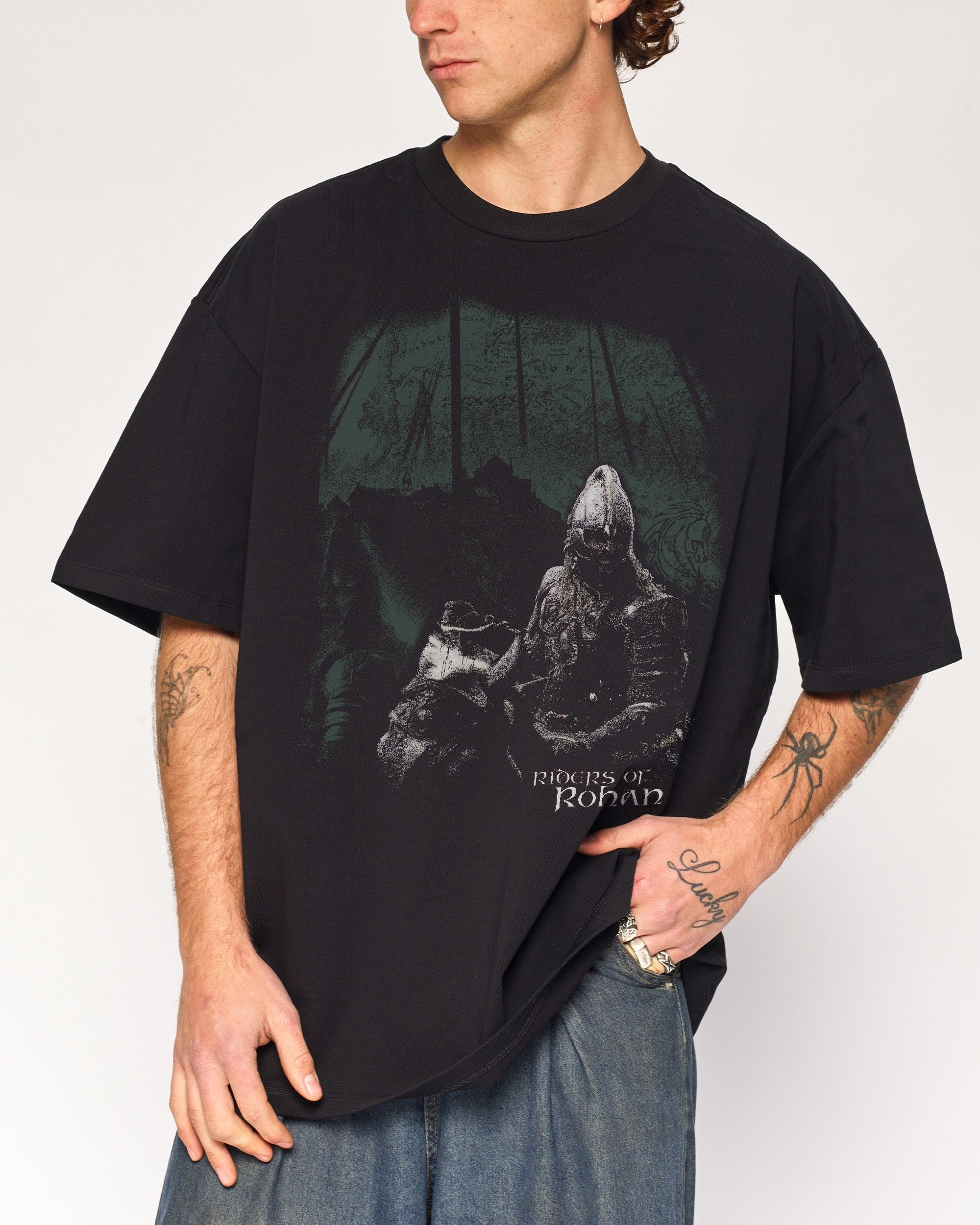 Riders of Rohan Oversized Graphic Tee - Lord of the Rings Unisex 90s Boxy Fit