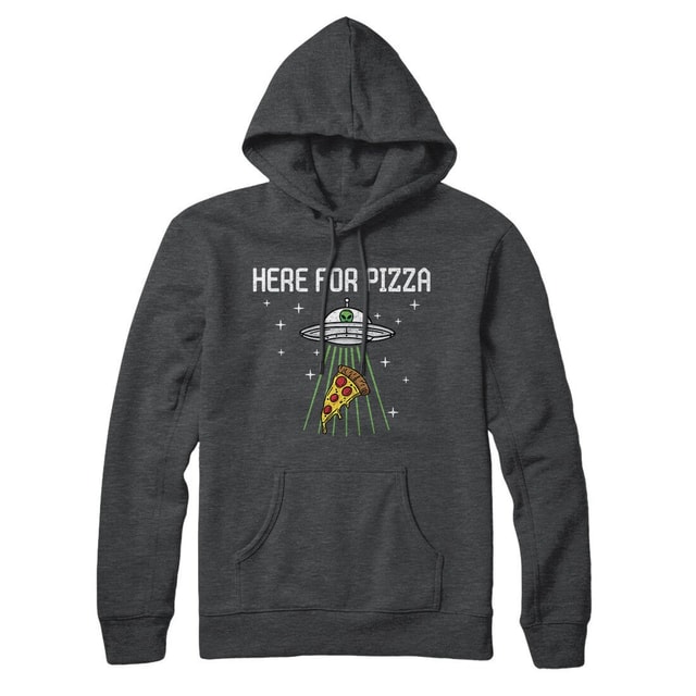Here For The Pizza Unisex Pullover Hoodie - Soft Cotton Polyester with Kangaroo Pocket