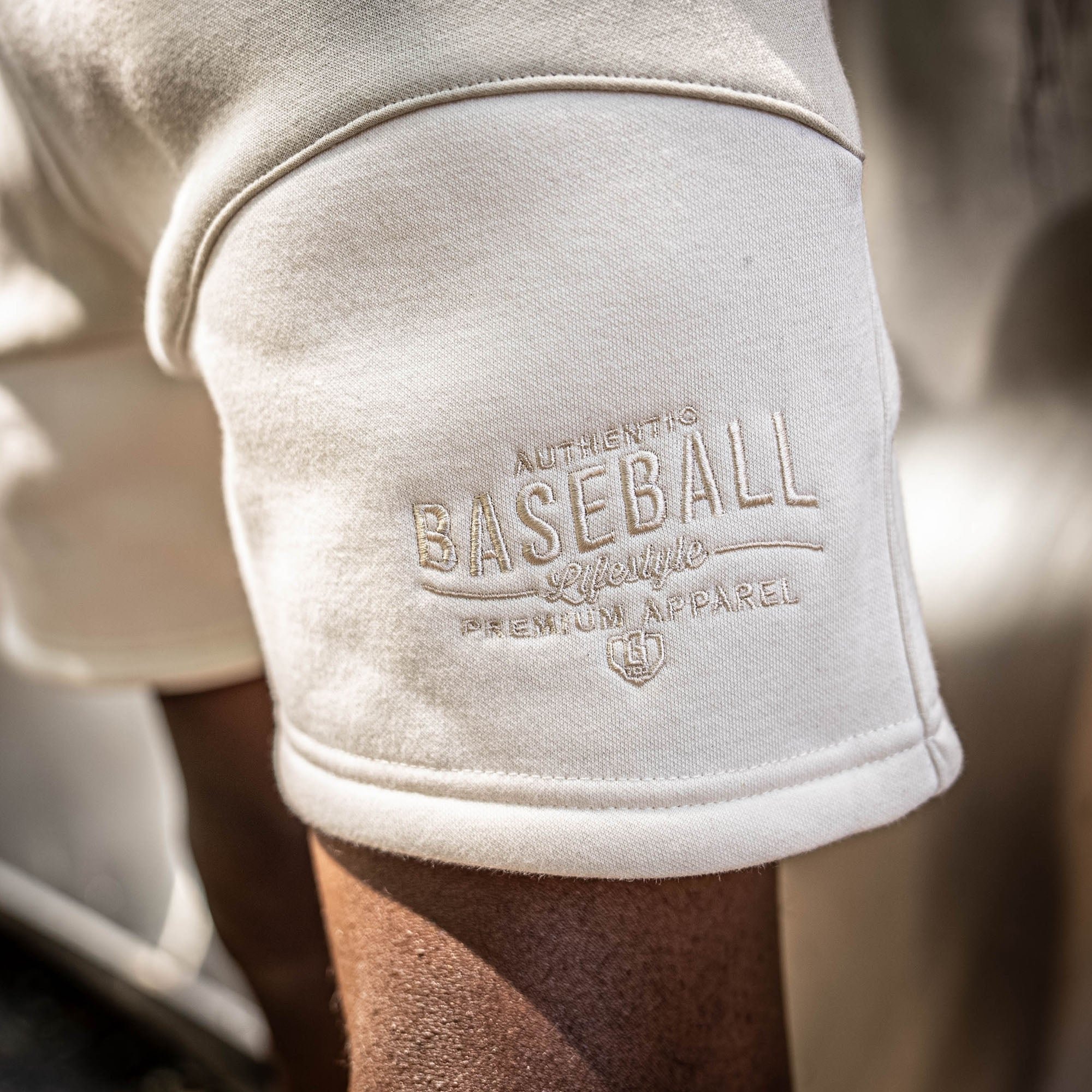 BSBL Wave Youth Sweatshorts - Neutral, Polyester Cotton, Elastic Waistband