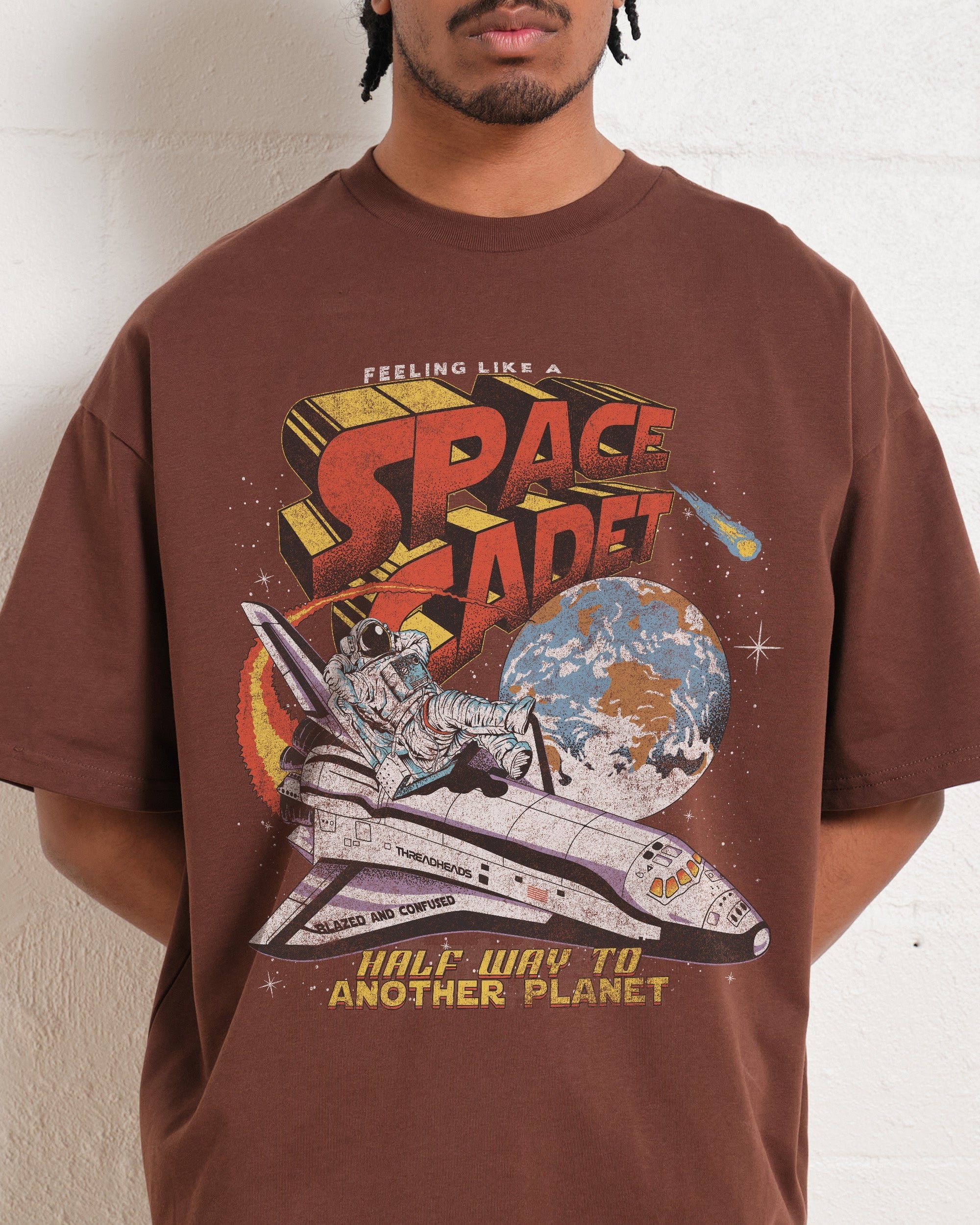 Space Cadet Oversized Unisex Tee - Threadheads 90s Graphic Heavyweight Cotton T-Shirt