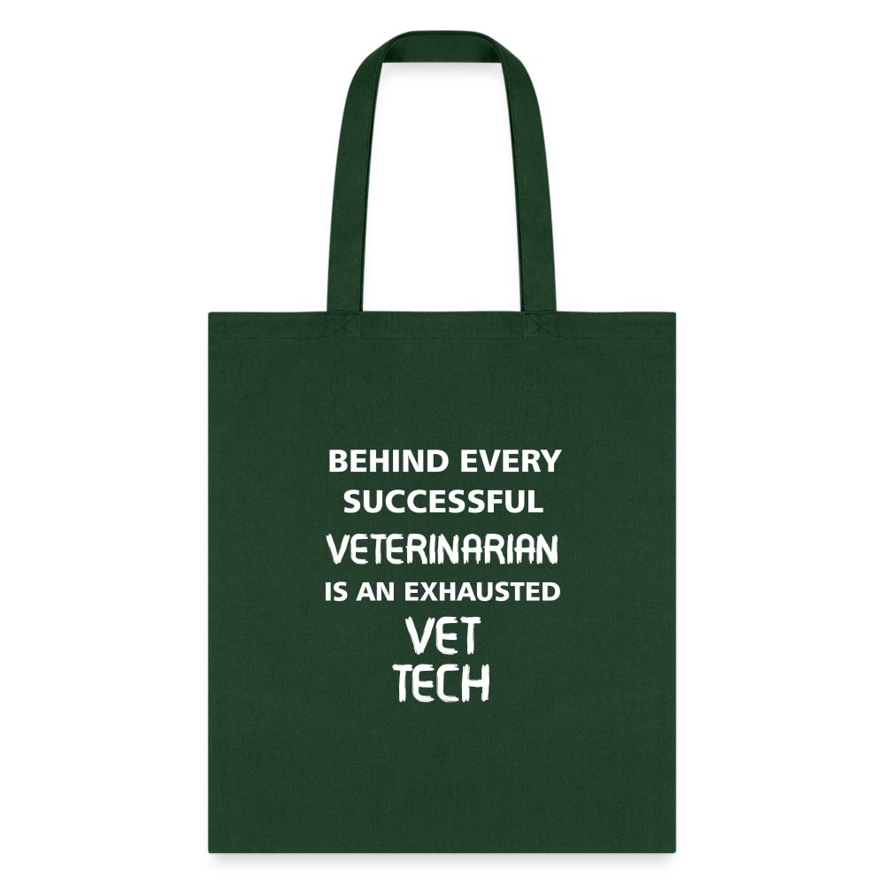 Vet Tech Exhausted Cotton Tote Bag - Humorous Veterinary Graphic Print