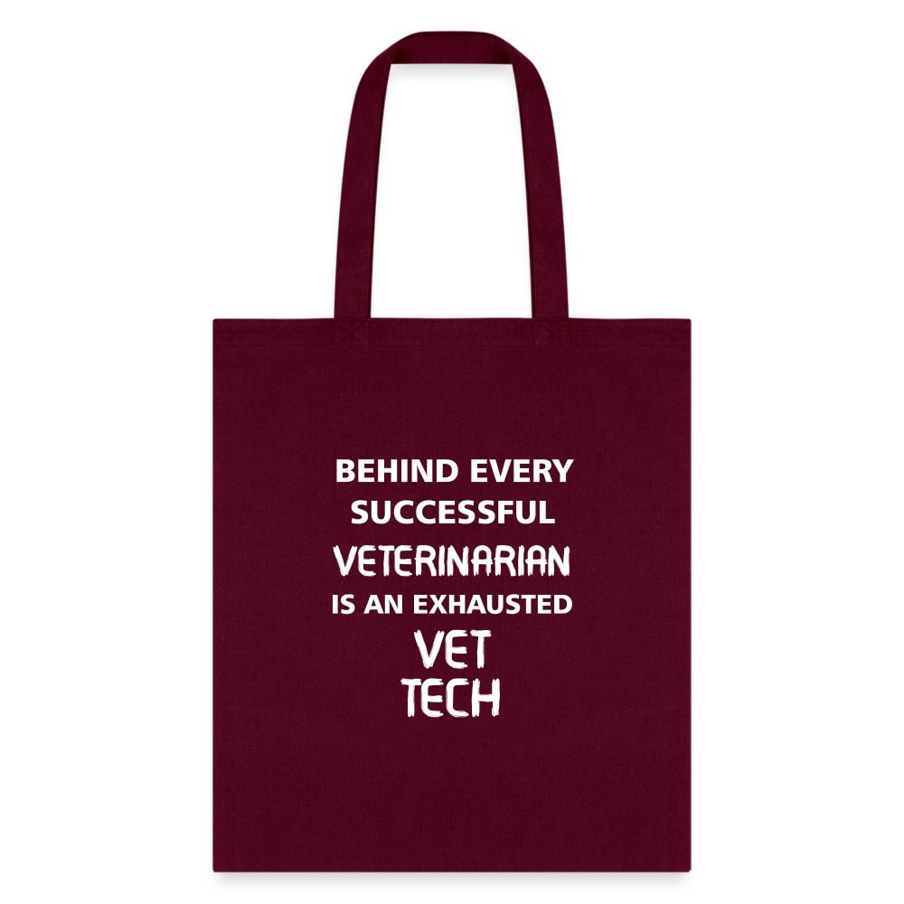 Vet Tech Exhausted Cotton Tote Bag - Humorous Veterinary Graphic Print