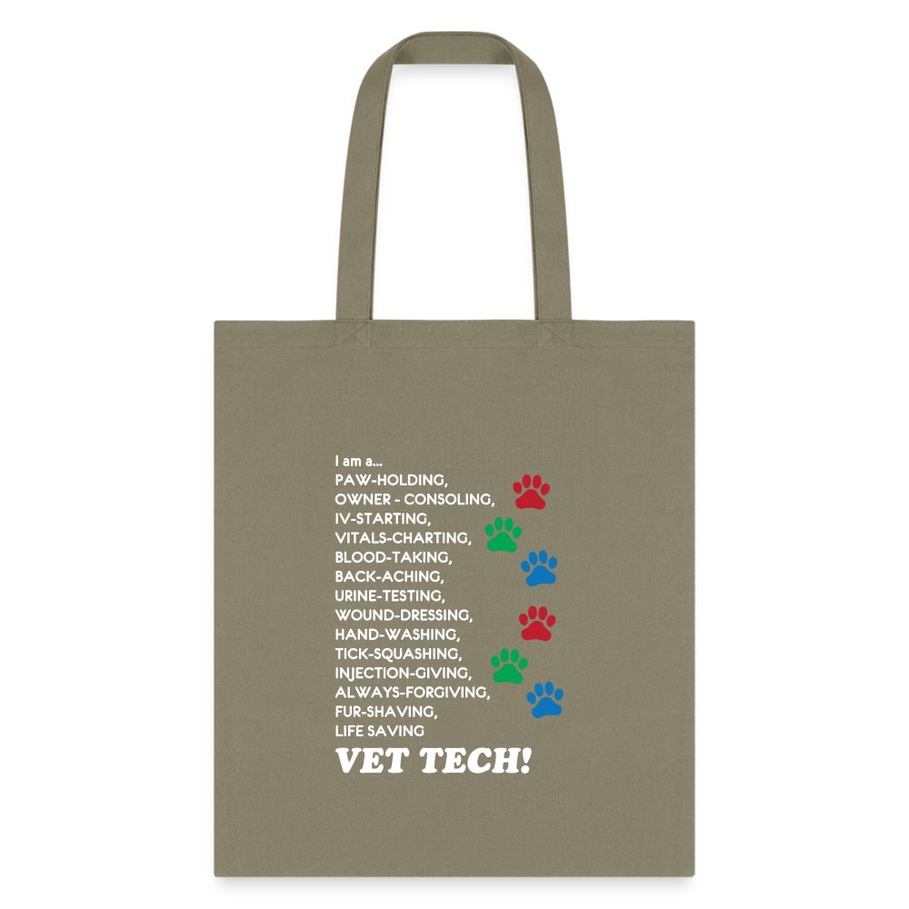 Vet Tech Tote Bag - I Am A Vet Tech Shoulder Bag for Veterinary Students and Vets