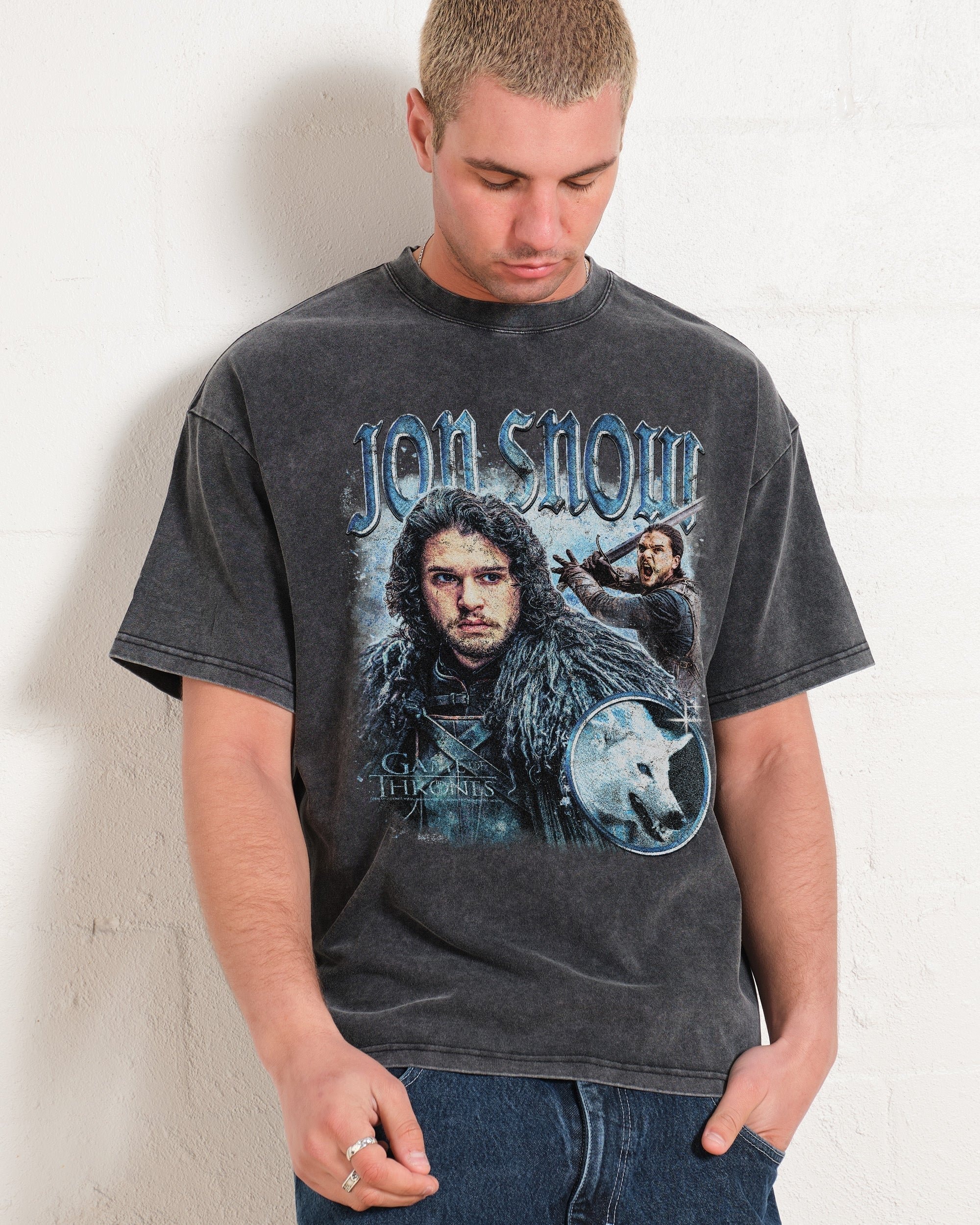Vintage Jon Snow Oversized Graphic T-Shirt Game of Thrones Unisex Tee