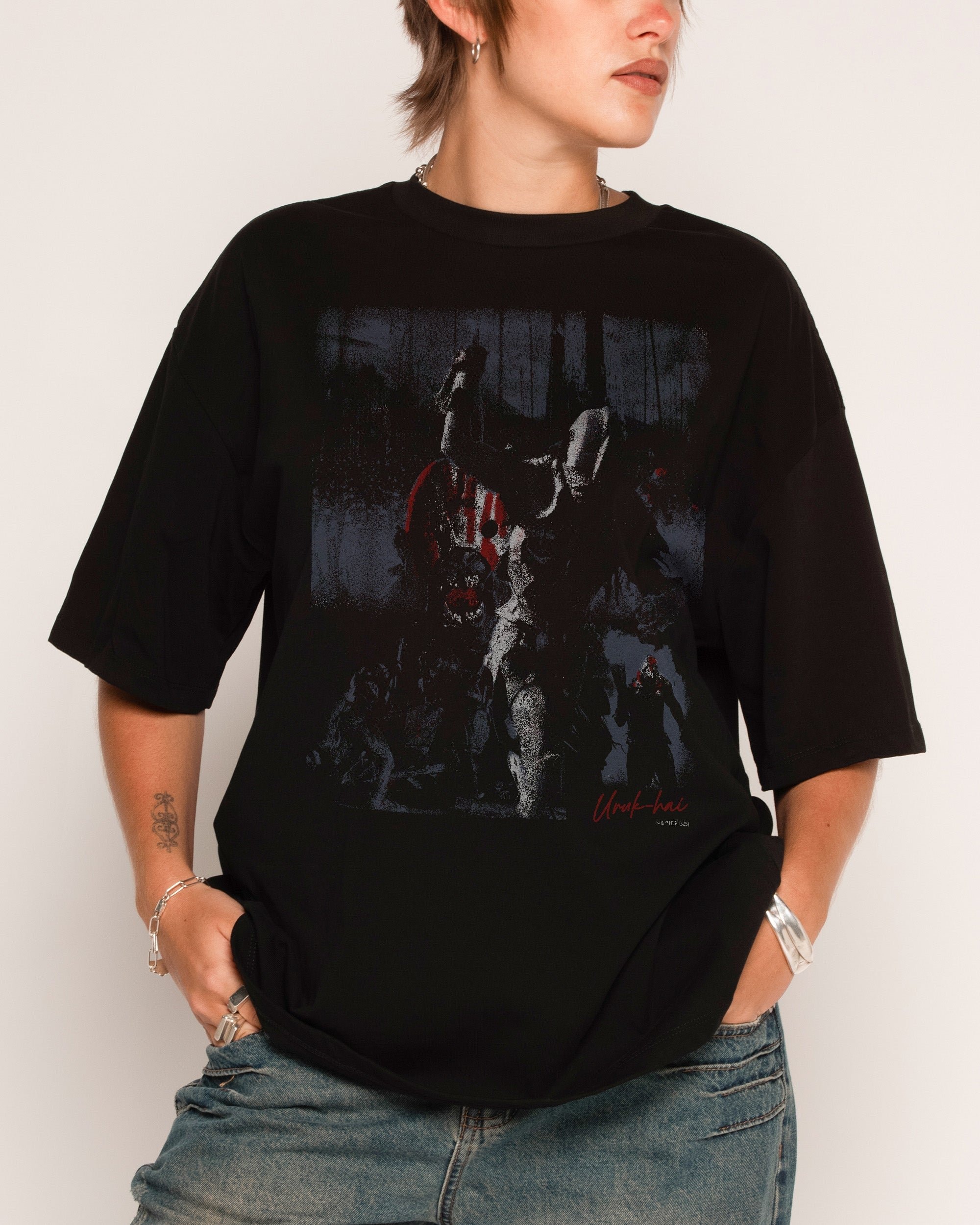 Uruk-hai Oversized Graphic Tee - Lord of the Rings Official Unisex 100% Combed Cotton