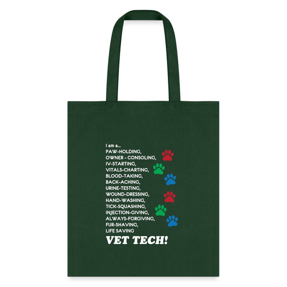 Vet Tech Tote Bag - I Am A Vet Tech Shoulder Bag for Veterinary Students and Vets